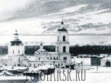 Зимний вид Воскресенского собора в Красноярске