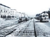 Укладка трамвайных путей на проспекте Красноярский рабочий